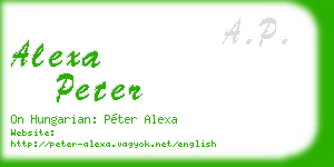 alexa peter business card